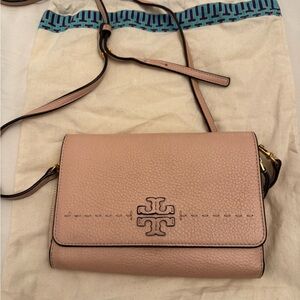 Tory Burch Pink Pebbled Leather Crossbody